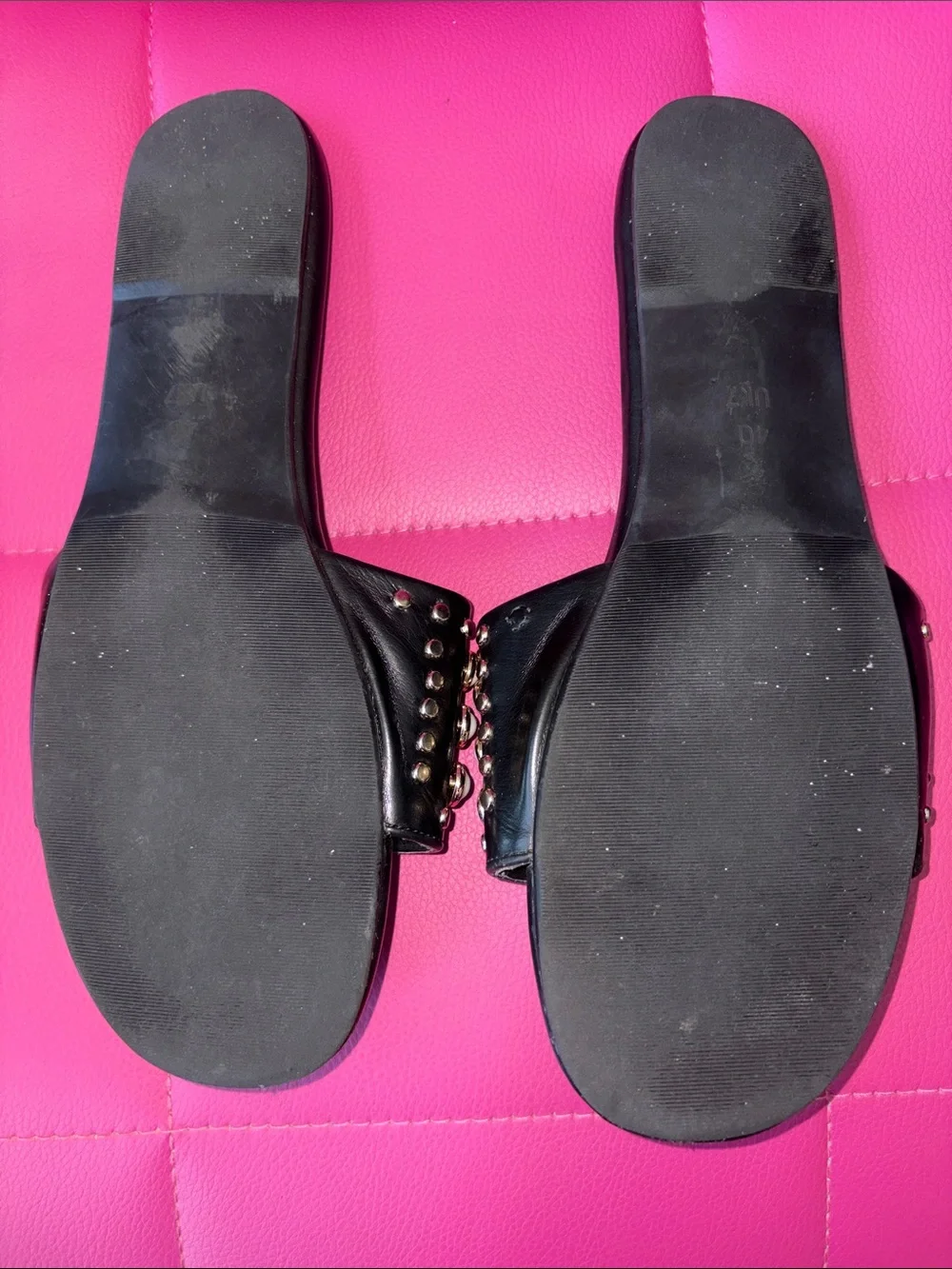 Ego Pearl and Rhinestone Sandals Black Size 9